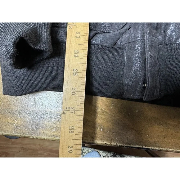 Vintage Luxury Lane Air Force Full Zip Rib Leather Jacket Mens Large Made in USA - Picture 3 of 11